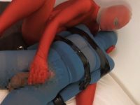 ZENTAI GIRL ENCASEMENT HAND JOB